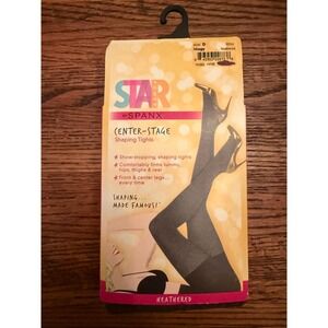 SPANX Star Power Center Stage Heathered Shaping Tights everyday wearSize D Black